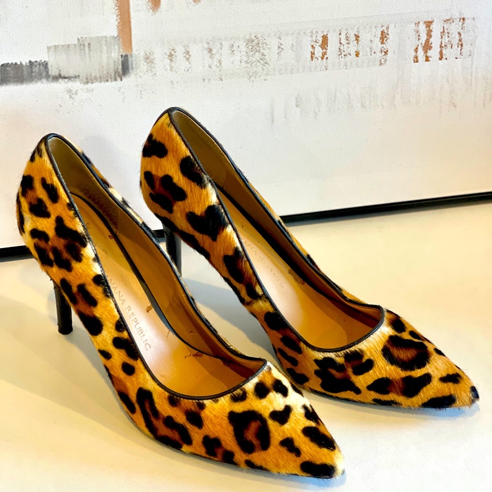 Banana Republic Leopard Faux Fur Stiletto